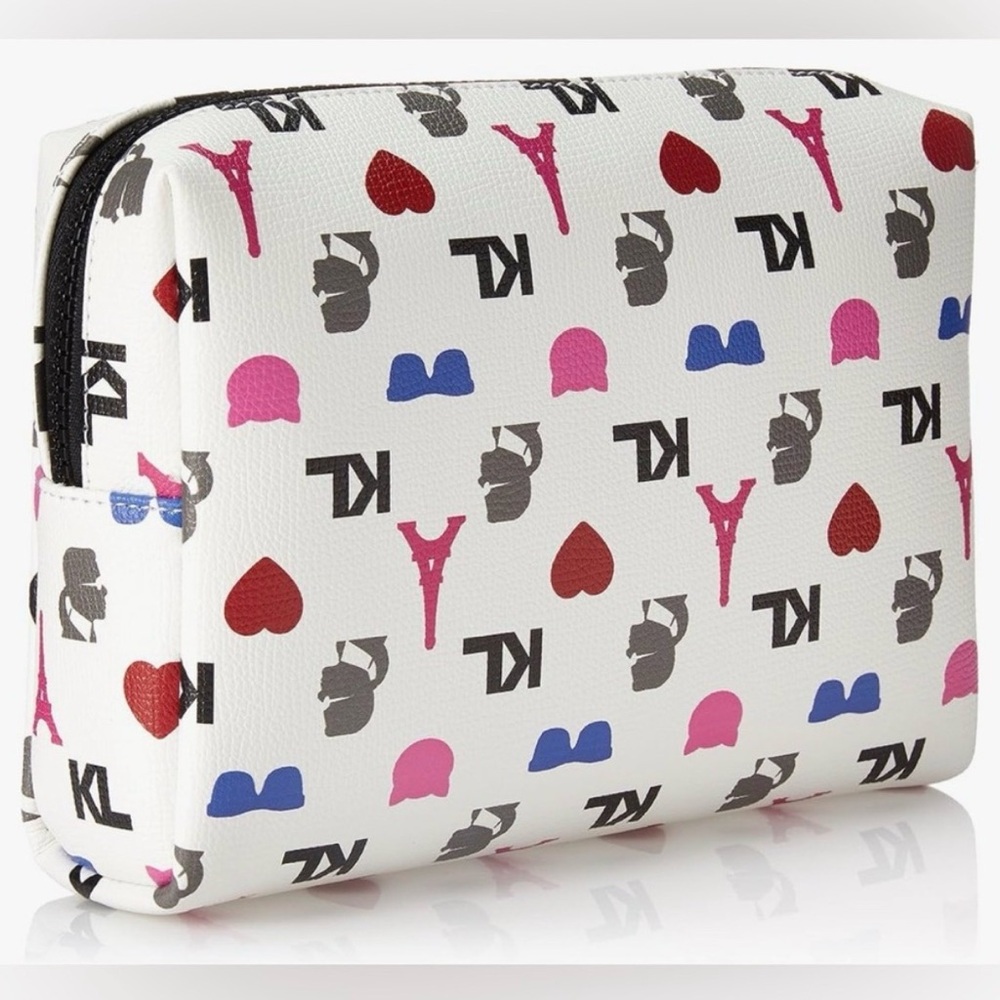 New KARL LAGERFELD PARIS Mini Printed Cosmetic Bag - Picture 3 of 10